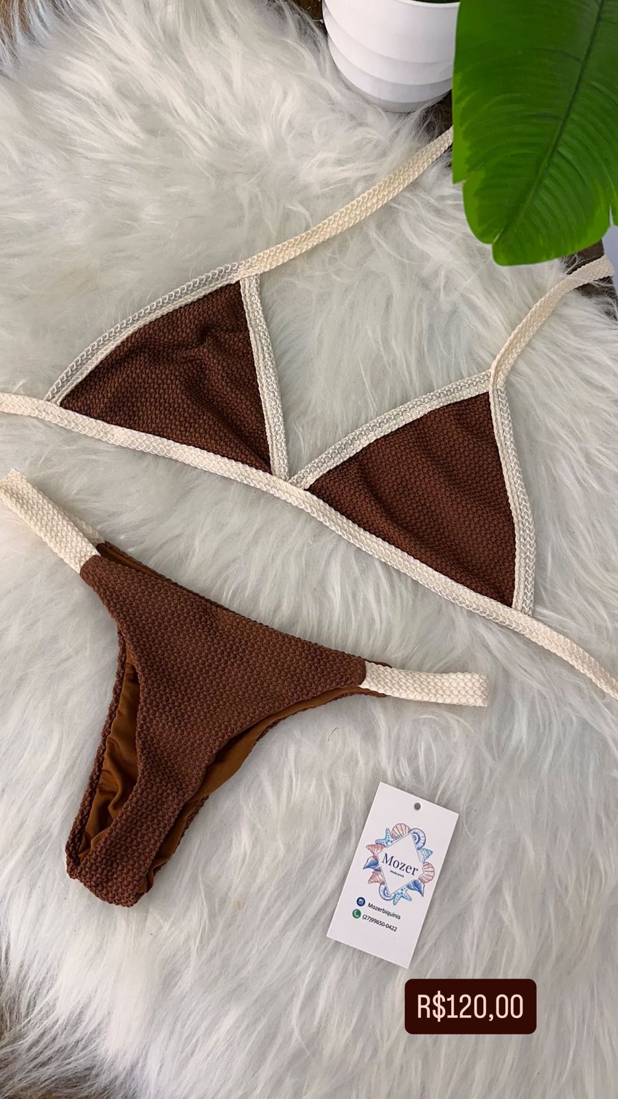 Top fixo marrom com off