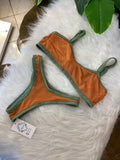 Top amarração laranja com verde