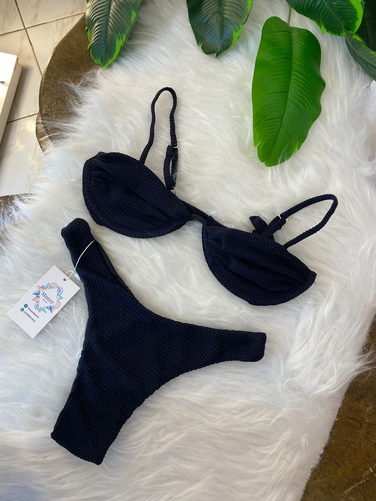 Conjunto aro V com asa delta preto carmel