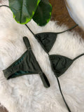 Conjunto cortininha verde militar